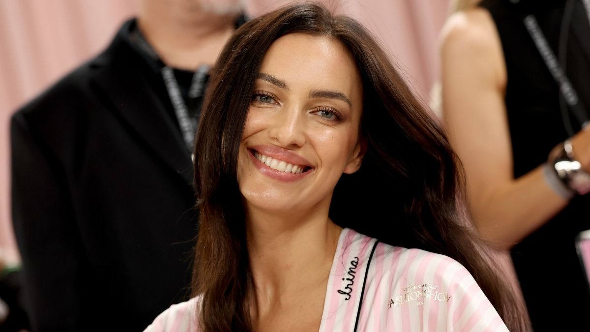 Irina Shayk in black triangle bikini on Miami Beach Valentine's Day 2026