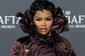 Teyana Taylor's Face Partially Covered by High Burberry Neckline at BAFTAs