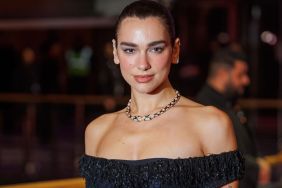 Dua Lipa Dazzles in Lacy Sheer Ensemble at Rosebush Pruning