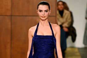 Emily Ratajkowski’s Tory Burch Dress Clings to Her Neck by Only a Strap