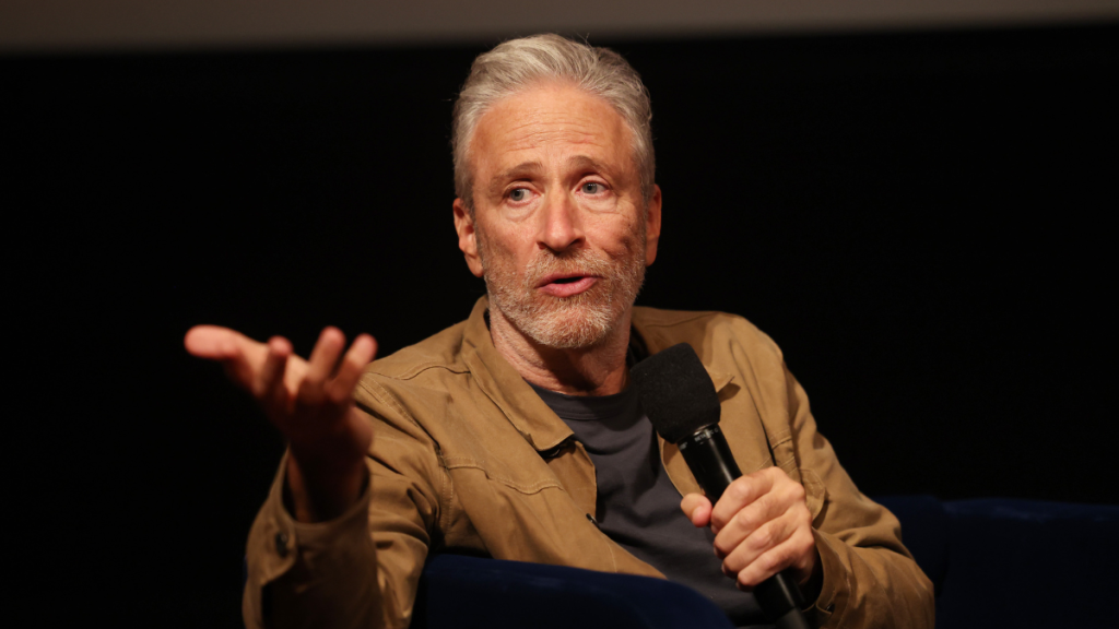Jon Stewart Discusses Why His Name is in Epstein Files