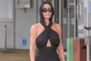 Kim Kardashian Models Balenciaga Pants Over Fitted Bodysuit for Latest Outing