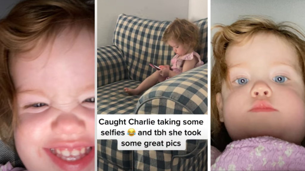 Baby's Selfie Session Caught on Camera by Dad