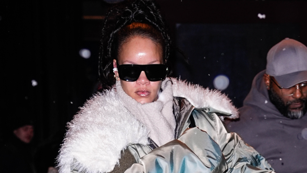 Rihanna Steps Out in Snowy NYC in Vaquera Fur-Trimmed Jacket & YSL Glasses