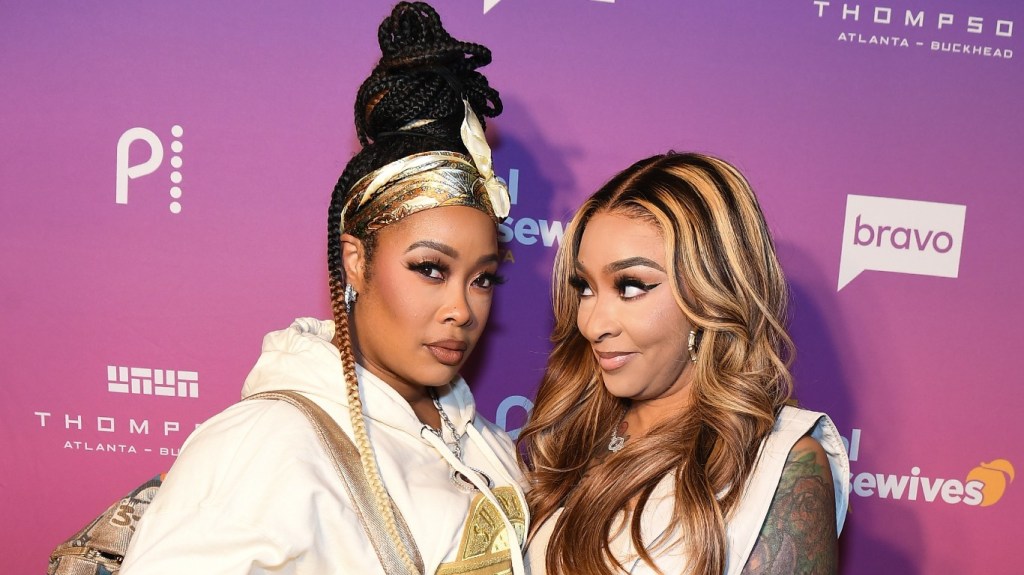 Da Brat and Jesseca "Judy" Harris-Dupart attend Bravo's "The Real Housewives Of Atlanta" Season 16 premiere celebration at Tesserae at Thompson Buckhead