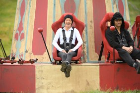 Maura Higgins and Rob Rausch on a carousel in Season 4 of The Traitors