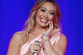 Hilary Duff Enjoys a Vespa Ride in Hermes Crop Top & Micro Miniskirt