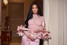 Kim Kardashian Steps Out in Pink Sheer Top for Skims Pop-Up