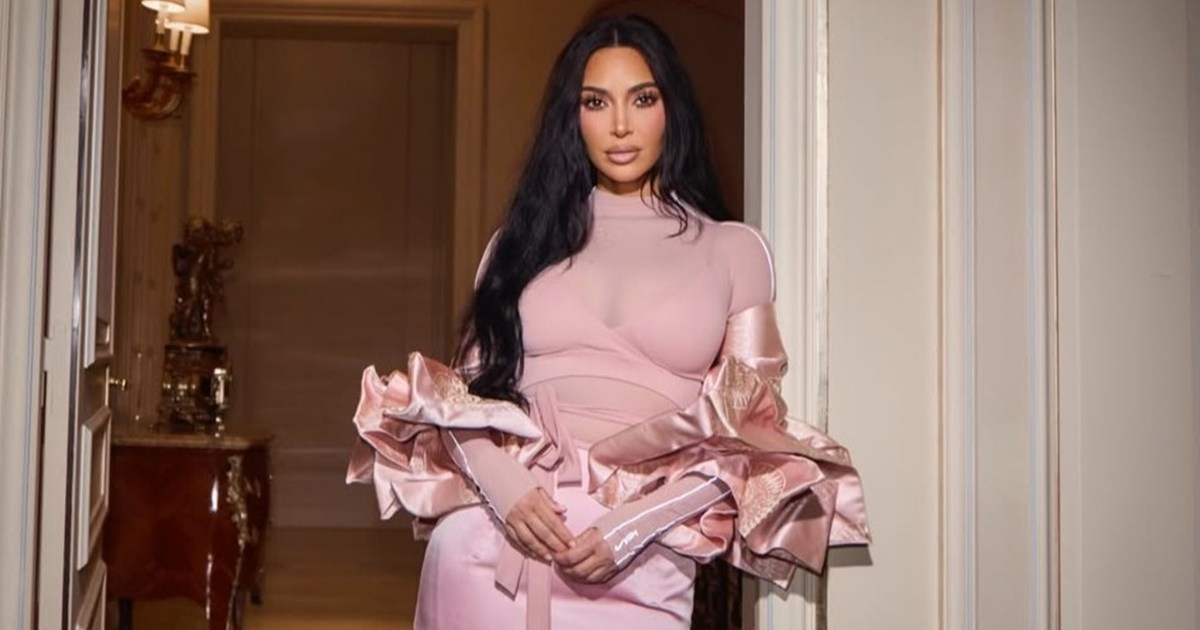Kim Kardashian Steps Out in Pink Sheer Top for Skims Pop-Up