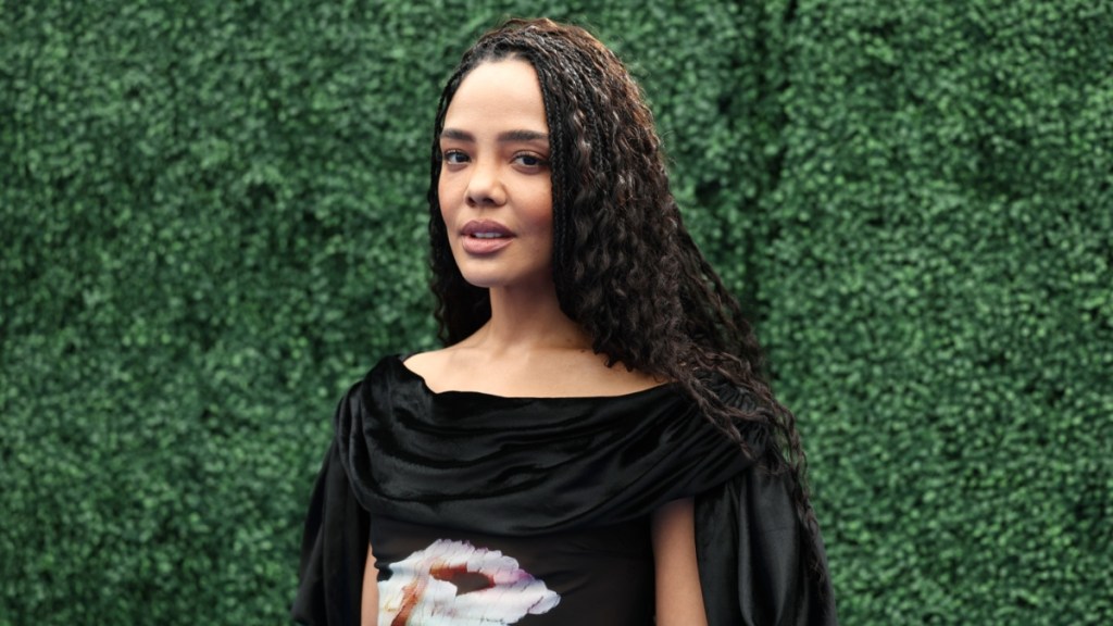 Tessa Thompson Brings the Drama in Fully Sheer Collina Strada Dress
