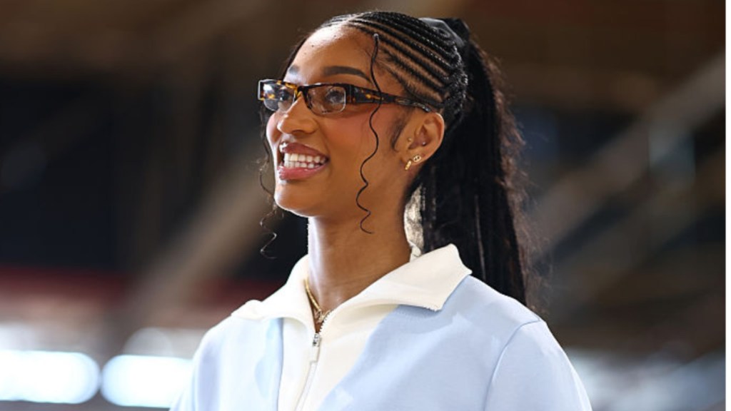 Angel Reese in Fitted Versace Skirt Set Is Giving 'First Lady'