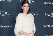 Kendall Jenner Pairs Fully Sheer Tights With a Sweater for Vogue France
