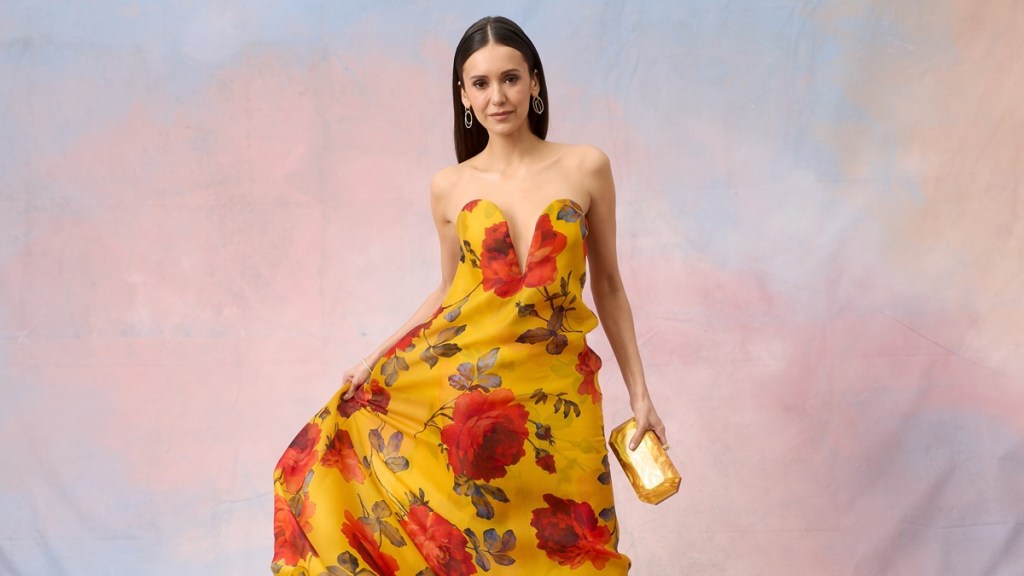 Nina Dobrev Commands the Carpet in Strapless Design at Independent Spirit Awards