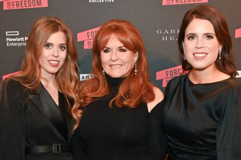 Princess Beatrice, Sarah Ferguson, and Princess Eugenie
