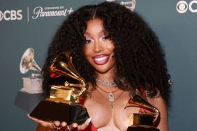 SZA Steps Onto the Grammys Carpet in Bold Red Dress