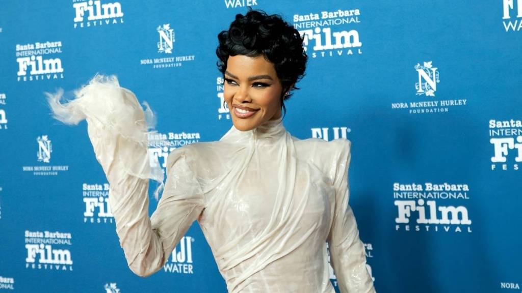 Teyana Taylor Turns up the Drama in Sheer Ashi Studio Gown at SBIFF