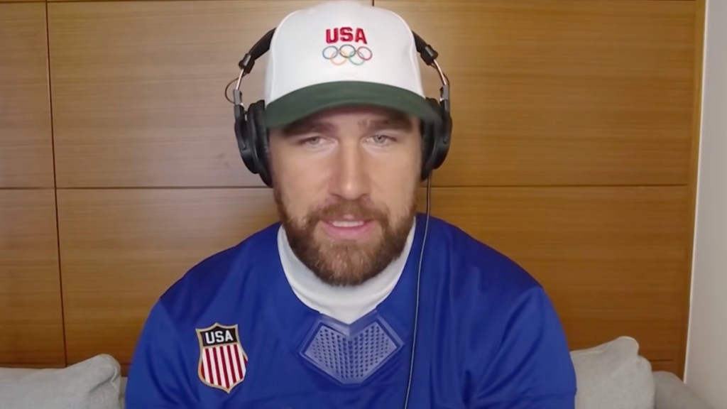 Travis Kelce Says He & Fiancee Watched US Men's Hockey Match Together