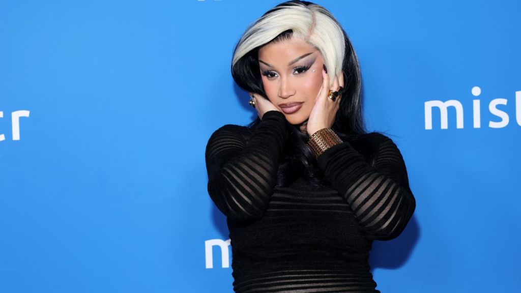 Cardi B’s High Slit Balenciaga Dress Has Strings Keeping It Together