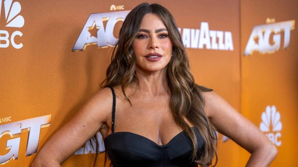 Sofia Vergara’s Bold Dress Is Held up by Two Straps for Valentine’s Day