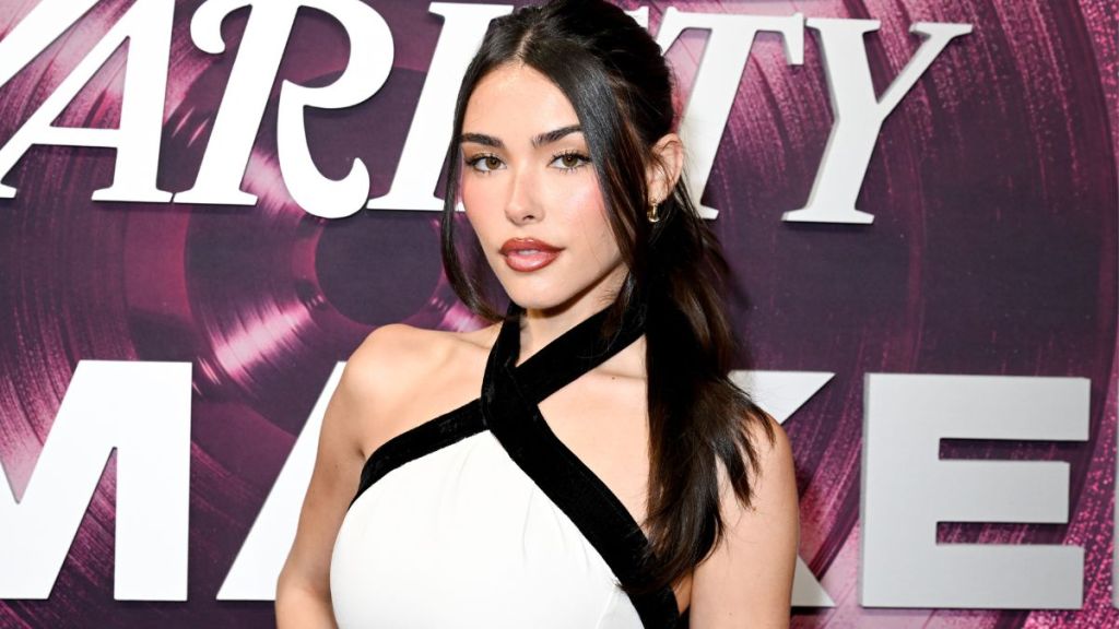 Madison Beer in Off-the-Shoulder Minidress Is an Unmissable Throwback