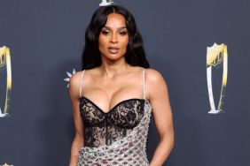 Ciara's Sheer Valdrin Sahiti Lace Dress Hangs on by Just 2 Strings