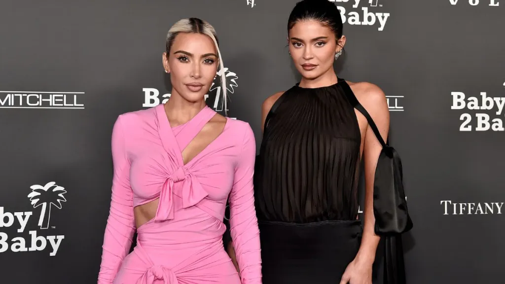 Kim Kardashian & Kylie Jenner Twin in Heart Robes for SKIMS