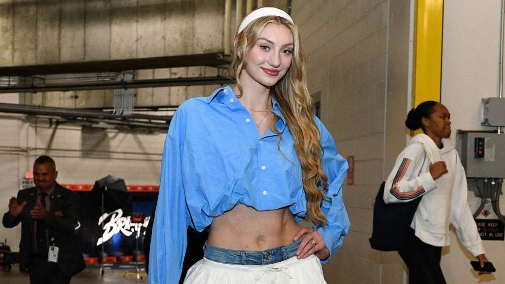 Cameron Brink’s Micro Shorts Twin With Cropped Trench Coat for Game Day