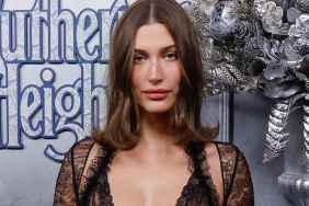 Hailey Bieber Goes on a Pasta Date in Lacy Magda Butrym Cami Top