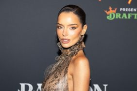 Maura Higgins Turns Heads in Backless Latex Sheer Illusion Dress