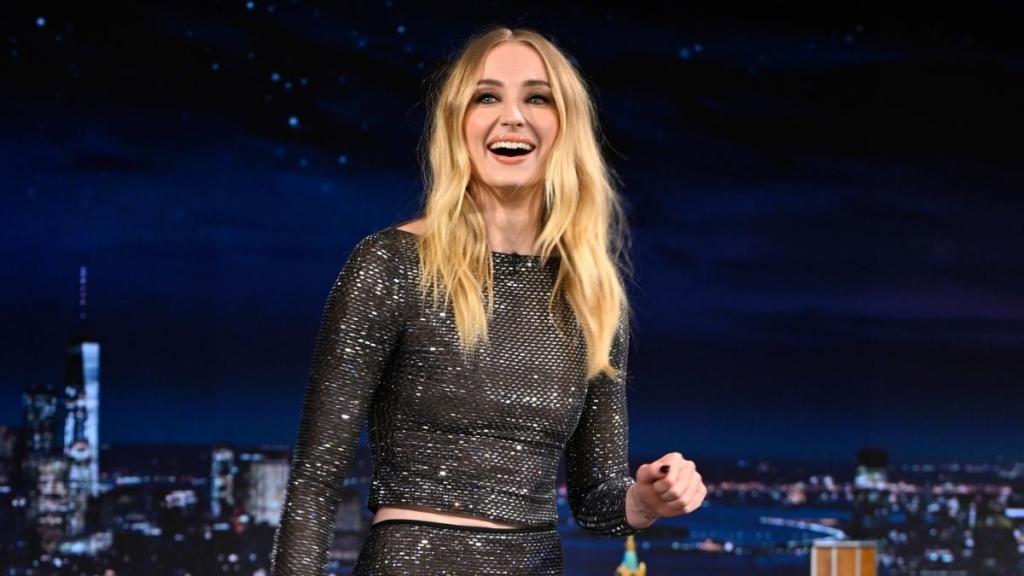 Sophie Turner Parties in Micro Minidress With Strings for Birthday