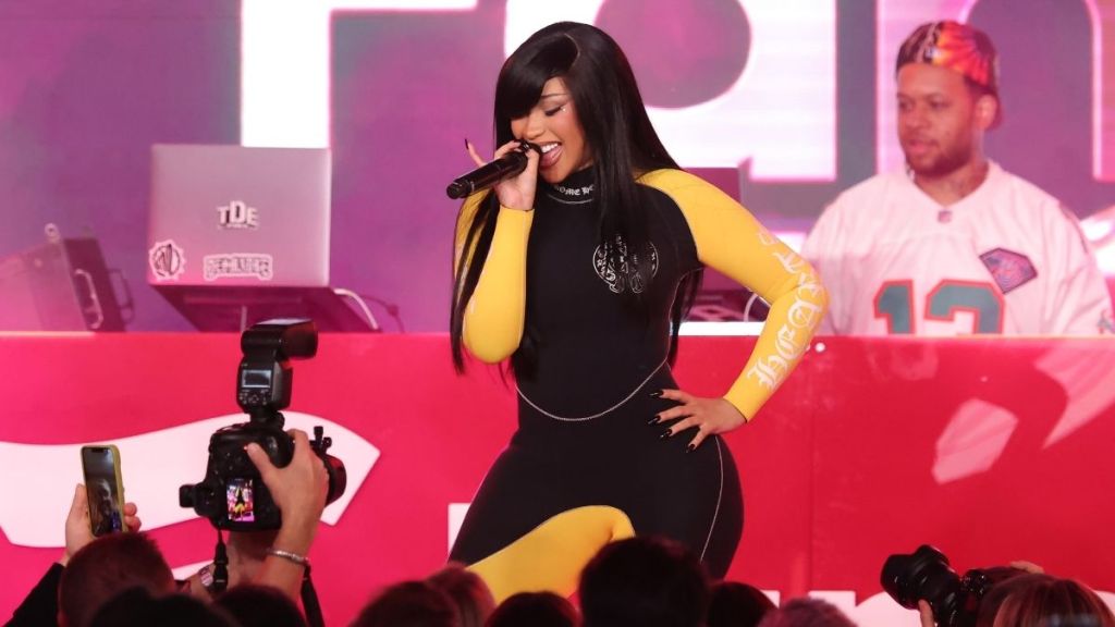 Cardi B Pairs Bodysuit With Holes Everywhere & Sheer Tights Amid Tour