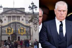 Ex-Prince Andrew’s Epstein Files Photos Up on Buckingham Palace Gates