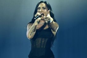 Demi Lovato Pops off in Fully Sheer Bodysuit & Fishnet Tights for Tour Reveal