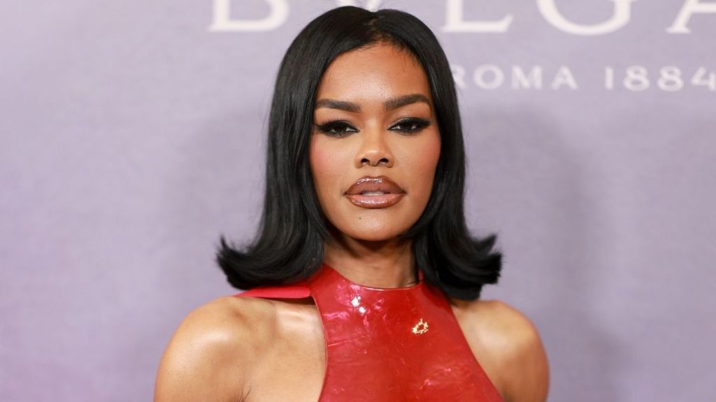 Teyana Taylor Goes Boldly Sculptural in Tamara Ralph Halter Gown
