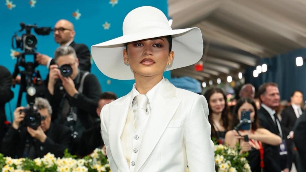 Zendaya Brings Back Pinstripes in Halter Vest for Louis Vuitton