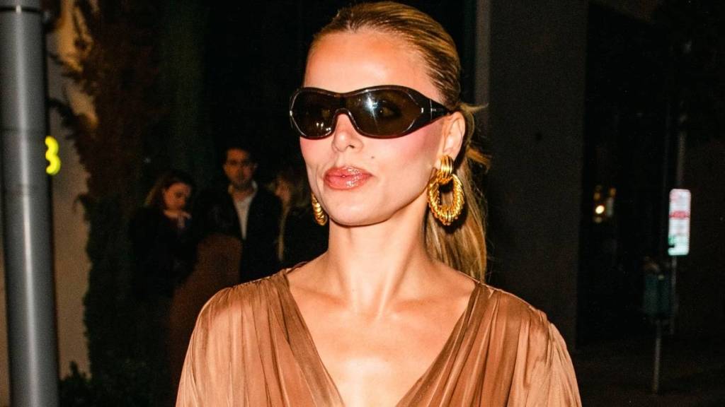 Brooks Nader Puts on Fully Sheer Top for Dinner Date