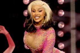 Cardi B’s David Koma Dress Is Fully Sheer With a Dangerously High Slit