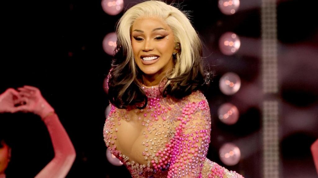 Cardi B’s David Koma Dress Is Fully Sheer With a Dangerously High Slit