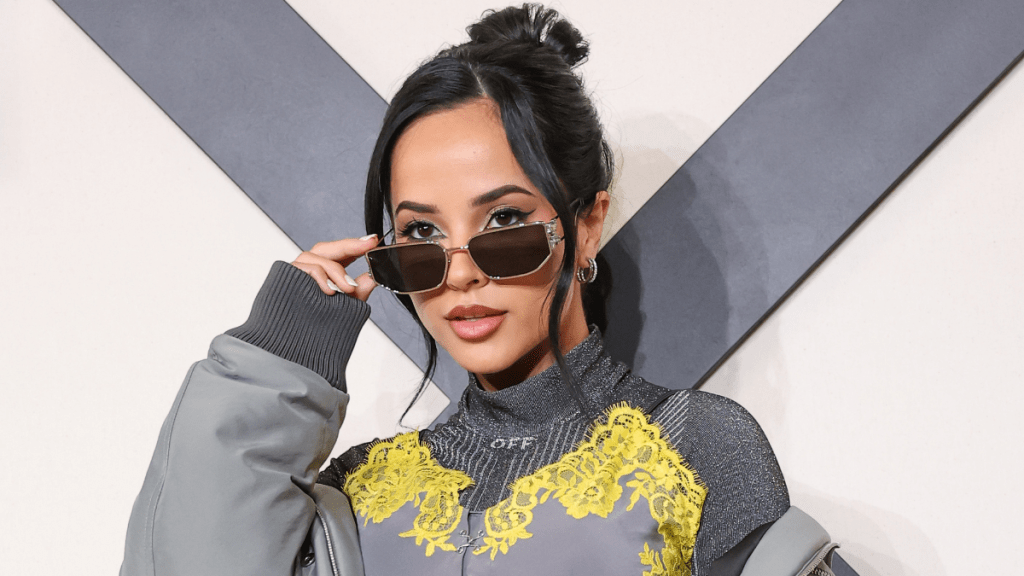 Becky G's Off-White Slip Micro Minidress Is Lacy Perfection