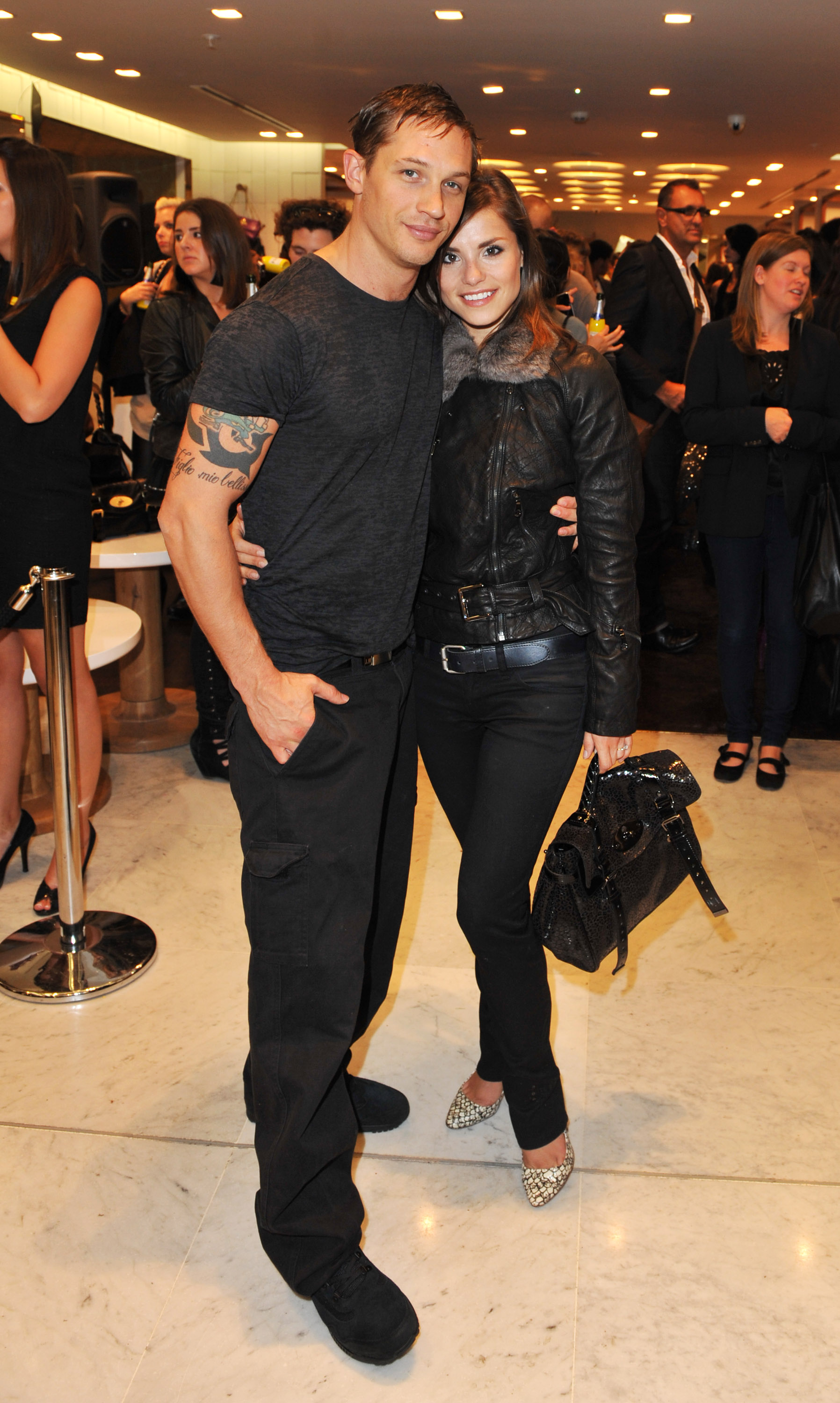 Tom Hardy with his wife 