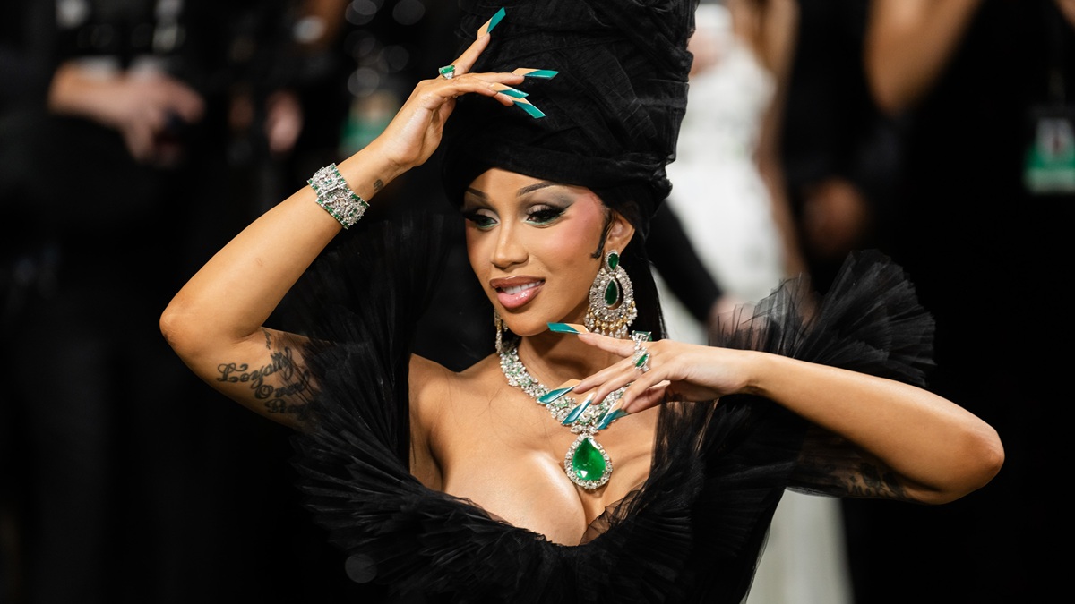Cardi B Brings the Drama in Schiaparelli Dress With Hooded Fur