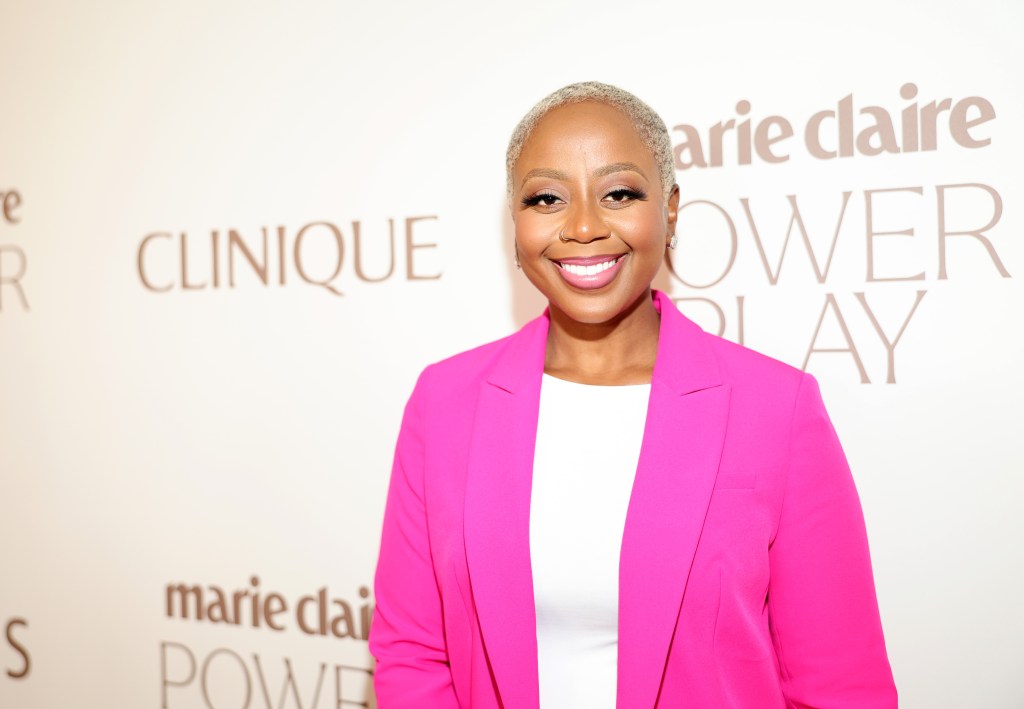 Pinky Cole in a pink blazer