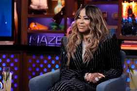 Mary Cosby in a pin stripe suit on Watch What Happens Live