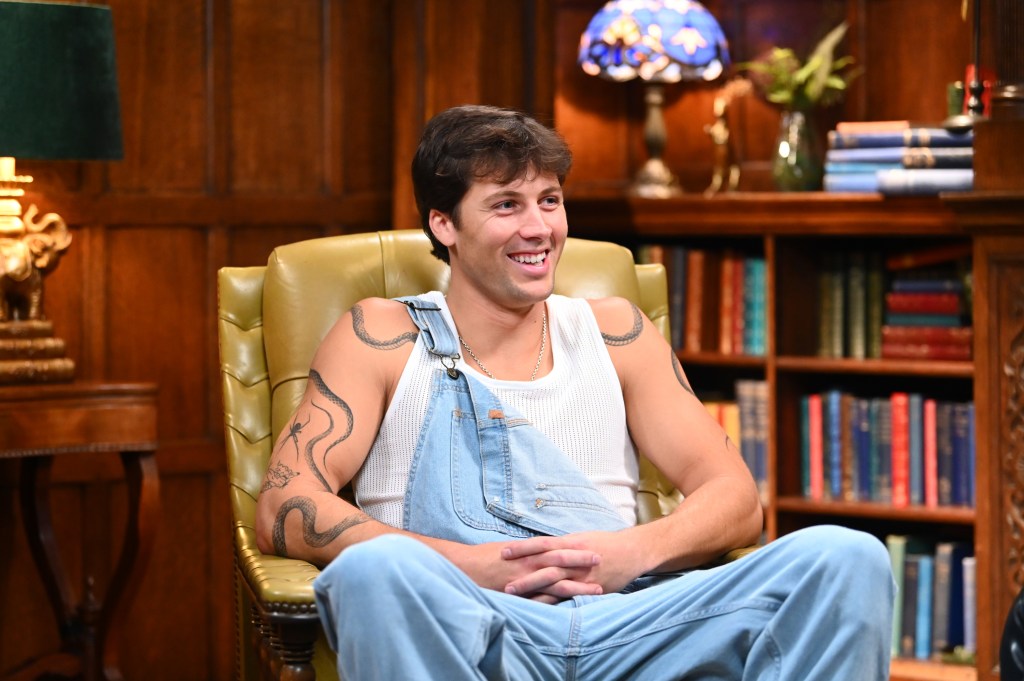 Rob Rausch in his overalls on The Traitors Season 4