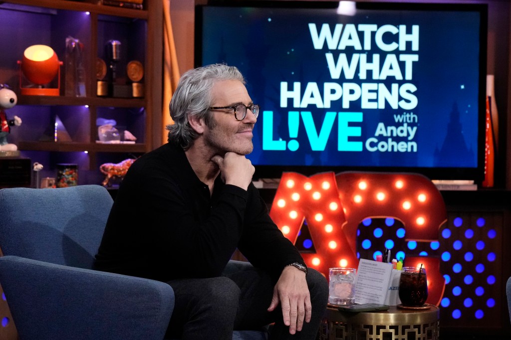Side profile shot of Andy Cohen on Watch What Happens Live