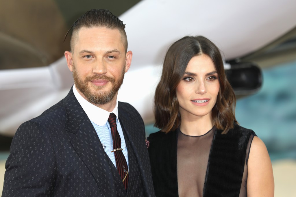 Tom Hardy with his wife