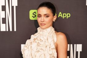 Kylie Jenner Trades Top for Her Hands With Sheer Tights & Skims