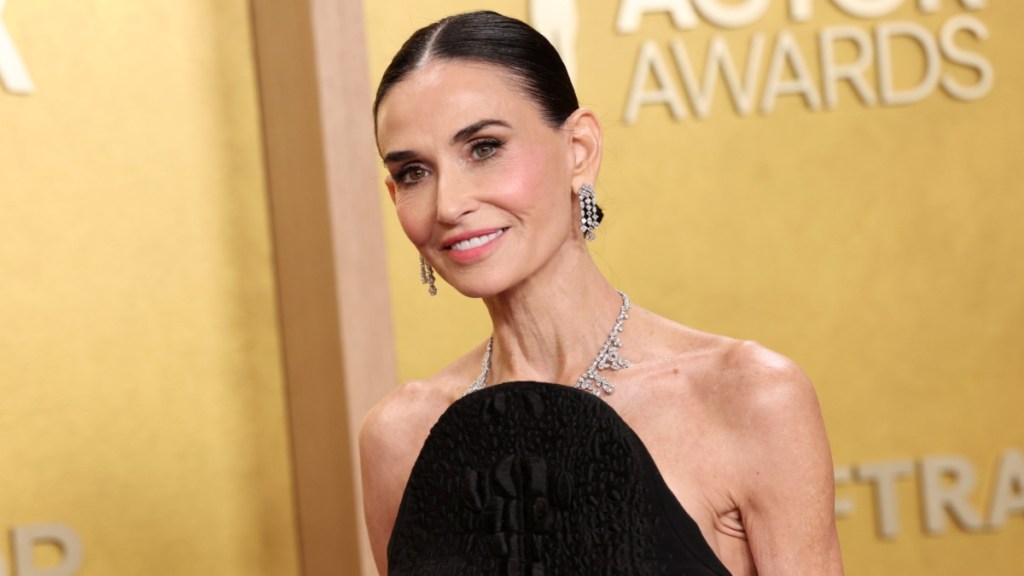 Demi Moore Stuns in Back-Baring Schiaparelli Gown at Actors Awards