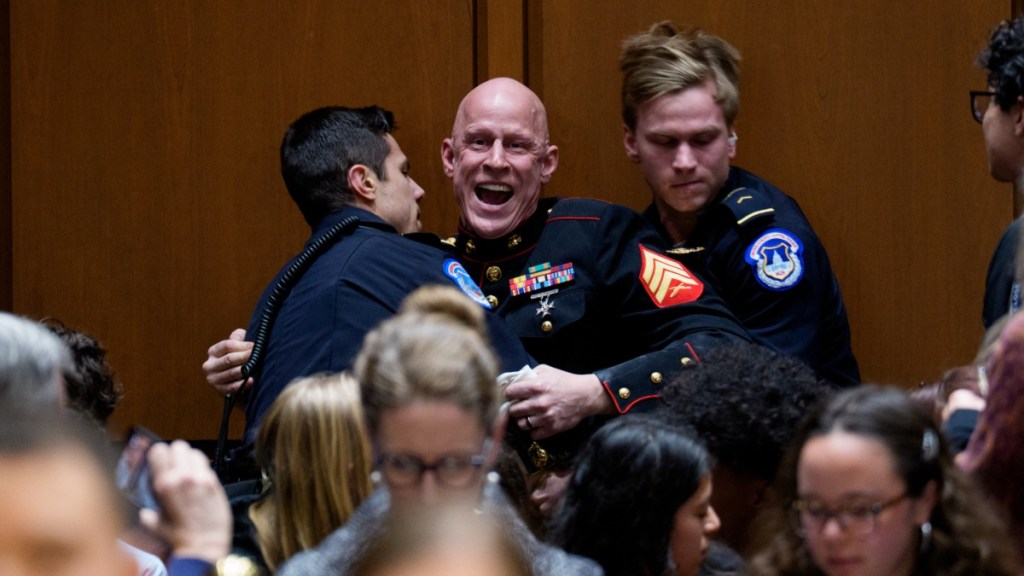 Veteran Appears to Break His Bone While Being Dragged from Senate Protest