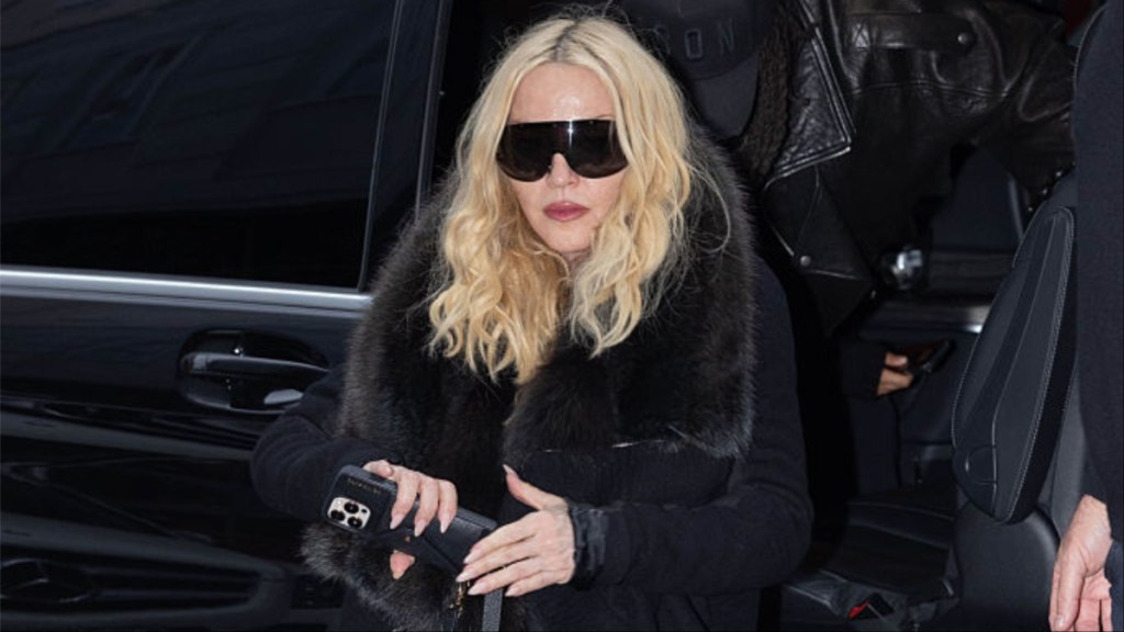 Madonna’s Strapless Corset & Mini Shorts Look Pops After MFW Appearance